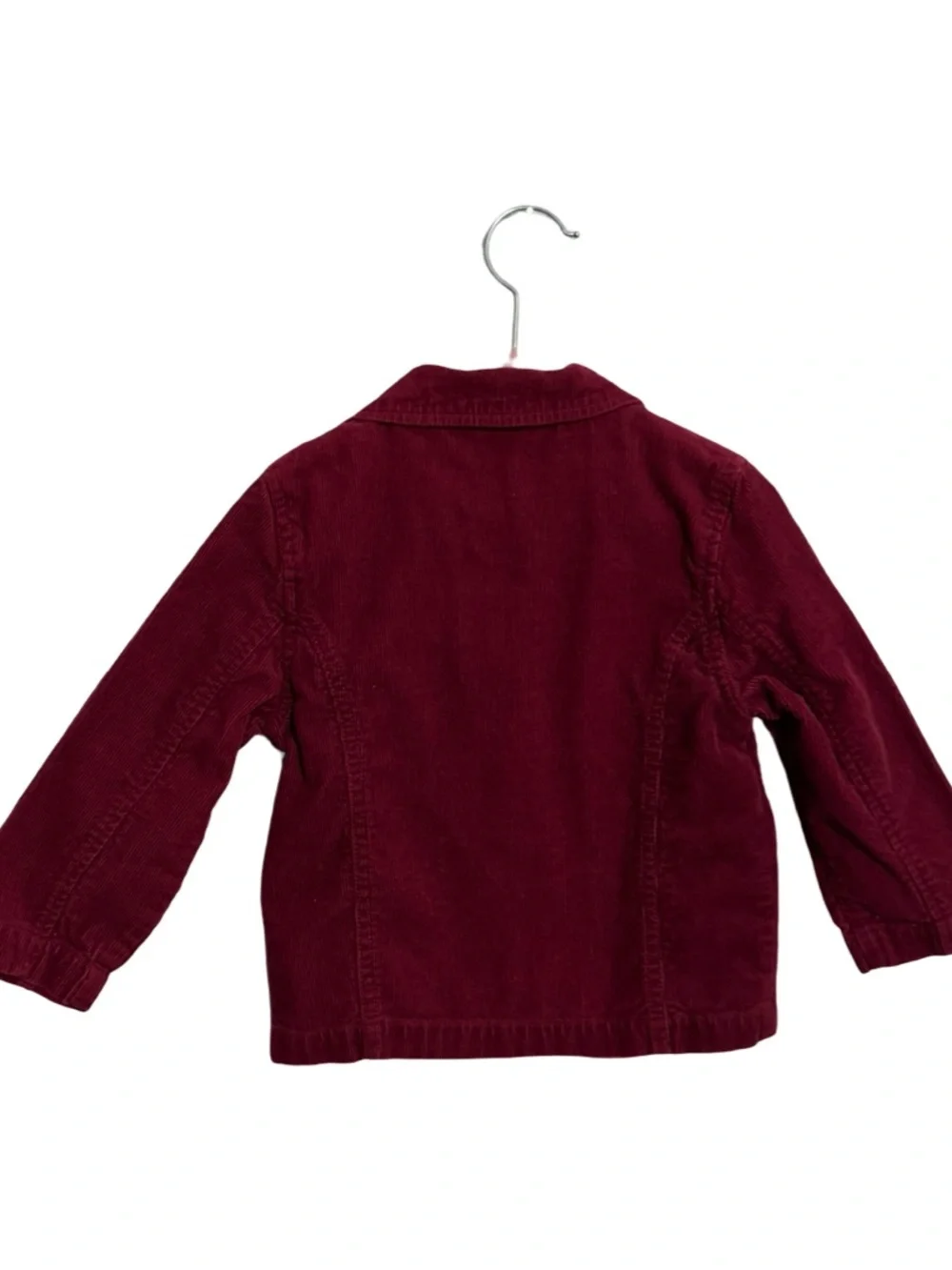 Y2K Sweet Maroon Corduroy Embroidered Floral Jacket Girls Size 3T